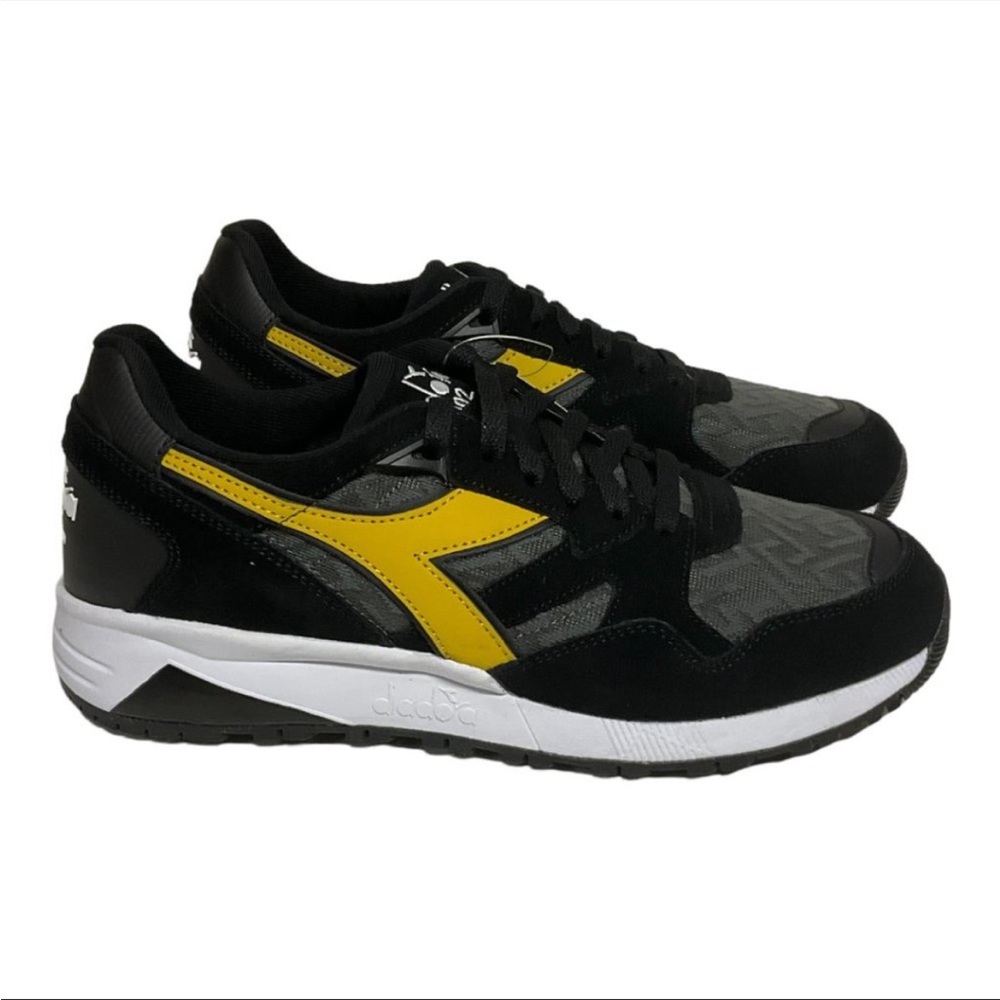 DIADORA Men's N9002 Lux 'Black Rich Gold' Sneaker Shoe NEW - Picture 2 of 7